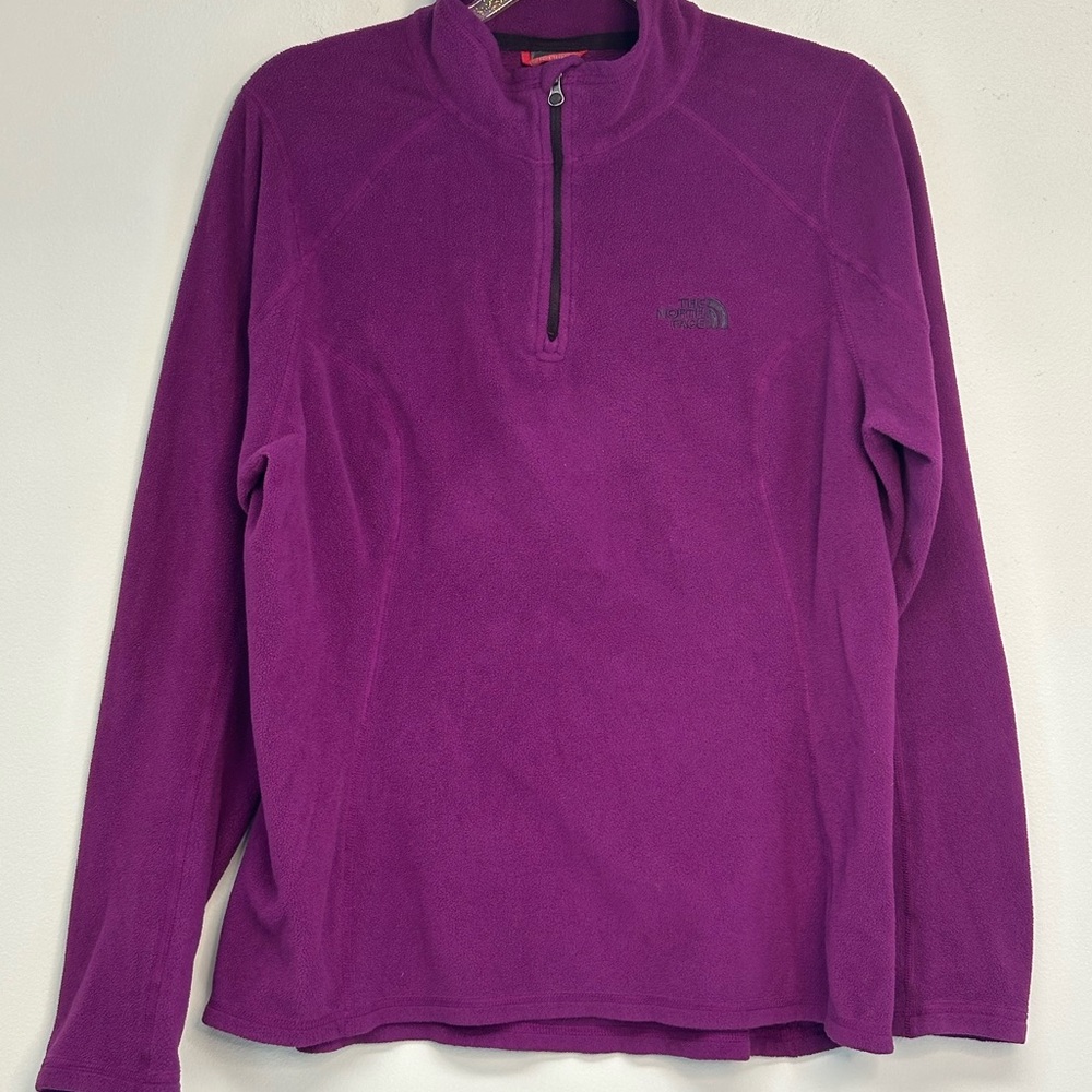 The North Face Vibrant Purple Fleece polartec Classic pullover zip up jacket